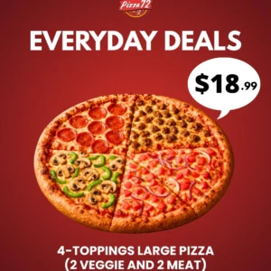 4 Toppings Large (2 Veggie + 2 Meat) — Everyday Deal