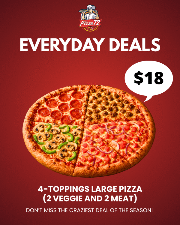 every-deals 4 Toppings Large (2 Veggie + 2 Meat) — Everyday Deal